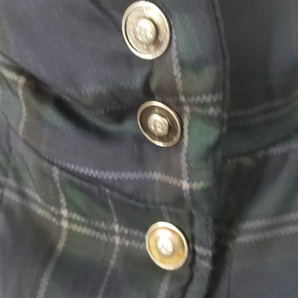 London Fog Womens Jacket Coat Multicolor Navy Plaid Snap Mock Neck Pockets Sz 0X - Picture 6 of 11